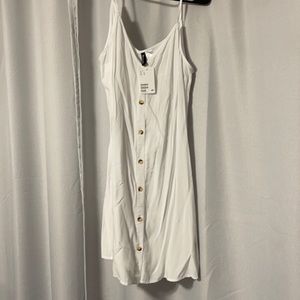 NWT WHITE STRAP DRESS WITH BUTTONS, FROM H&M